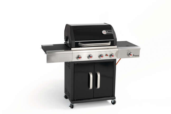 LANDMANN Triton 4.1 Gas- & Holzkohlegrill inkl. Grillaufsatz Edelstahl